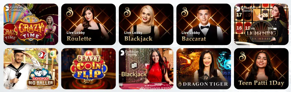Jeux de casino en direct PARTY SPINZ CASINO