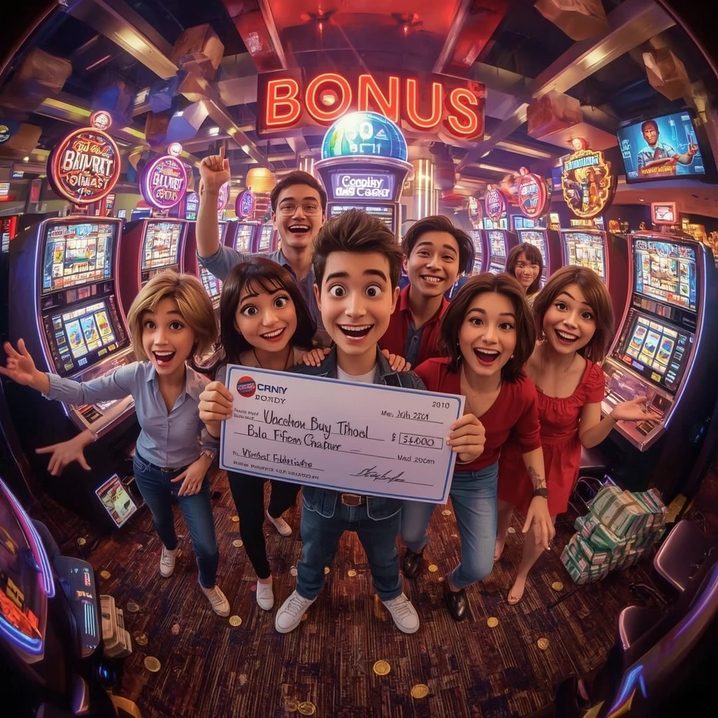 bonus dans les mains de l'homme au casino Party Spinz Casino